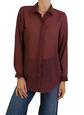 Camicia con pois con colletto e bottoni 